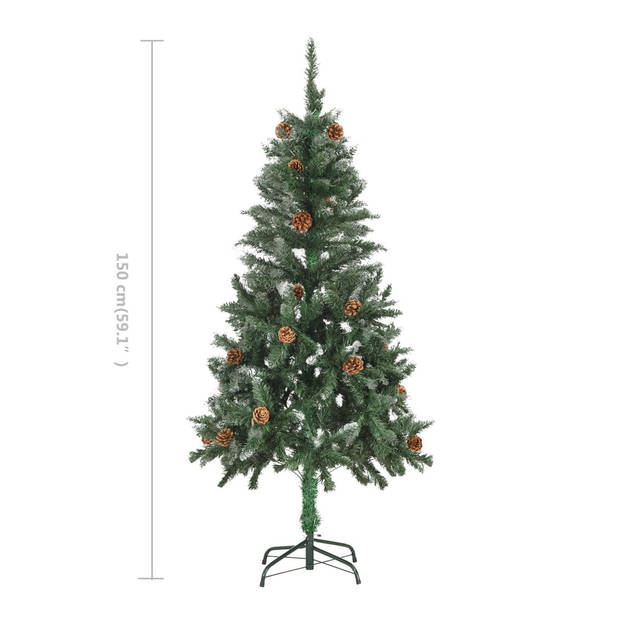 The Living Store Kunstkerstboom - The Living Store - kerstboom - 150 cm - levensecht - wit glitter