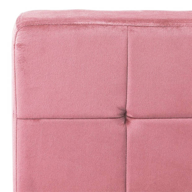 The Living Store Relaxstoel - Fluweel - 65 x 79 x 87 cm - Roze/Zwart - Max 110 kg