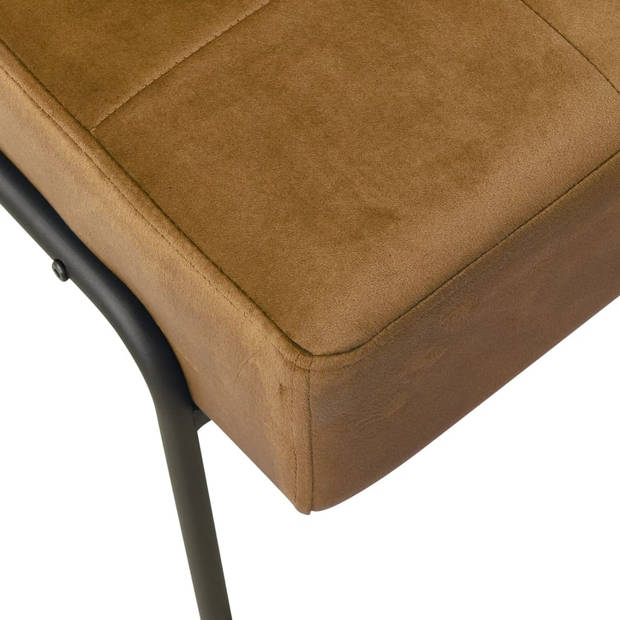 The Living Store Relaxstoel Velvet - Bruin/Zwart - 65 x 79 x 87 cm - Ergonomisch ontwerp