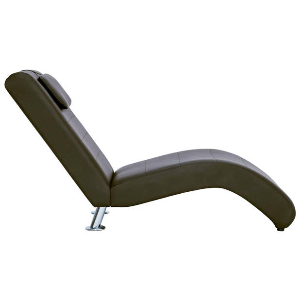 The Living Store Chaise longue - Bruin - 144 x 59 x 79 cm - Stevig en duurzaam