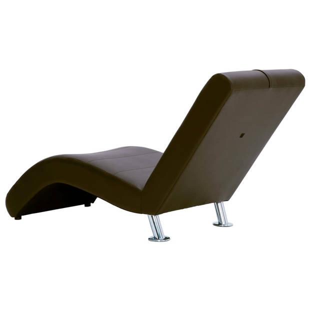 The Living Store Chaise longue - Bruin - 144 x 59 x 79 cm - Stevig en duurzaam