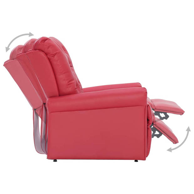 The Living Store Massagestoel Classic - Elektrisch - Rood - 78x148x71cm - Verwarmingsfunctie