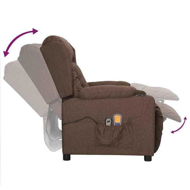 vidaXL Massagestoel elektrisch stof taupe