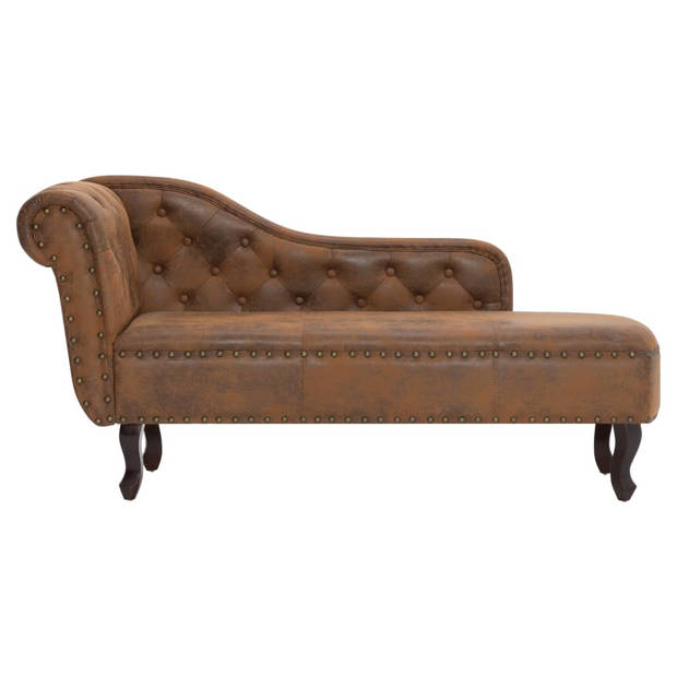 vidaXL Chaise longue kunstsu??de bruin