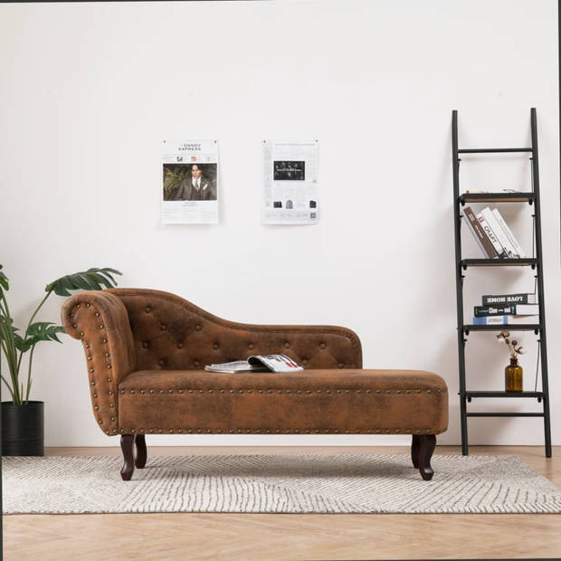 vidaXL Chaise longue kunstsu??de bruin