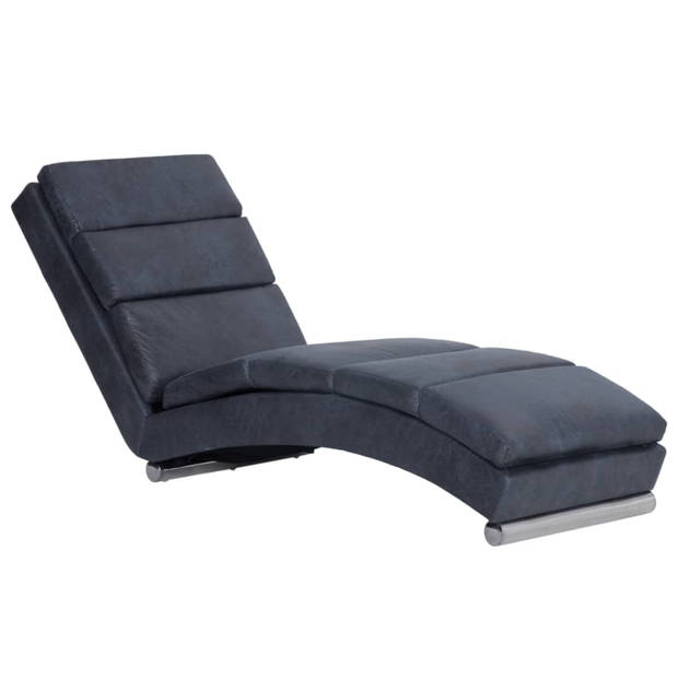 vidaXL Chaise longue kunstsuède grijs