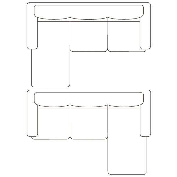 The Living Store L-vormige bank - Kwalitatief kunstleer - 188 x 122 x 77 cm - zwart