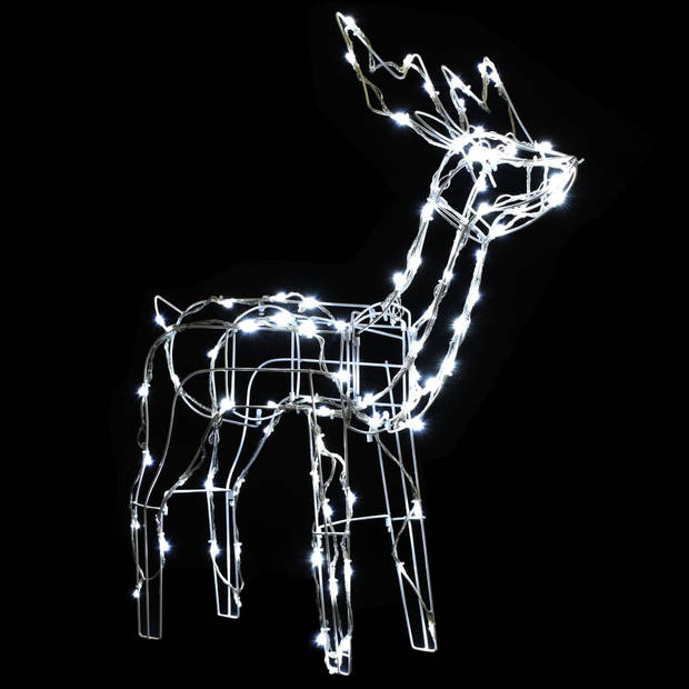 The Living Store Rendieren kerstverlichting - PVC en stalen frame - 68 x 38 x 81 cm - Met 98 LED