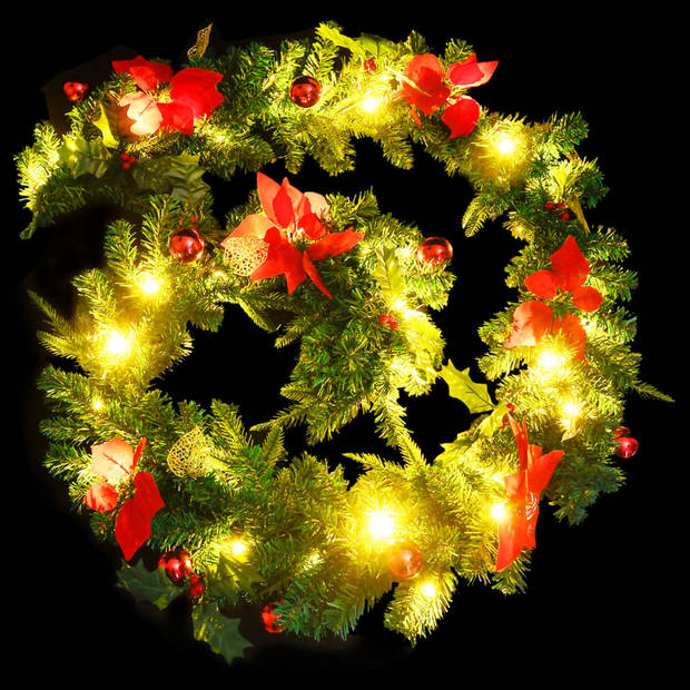 vidaXL Kerstslinger met LED-lampjes 2,7 m PVC groen