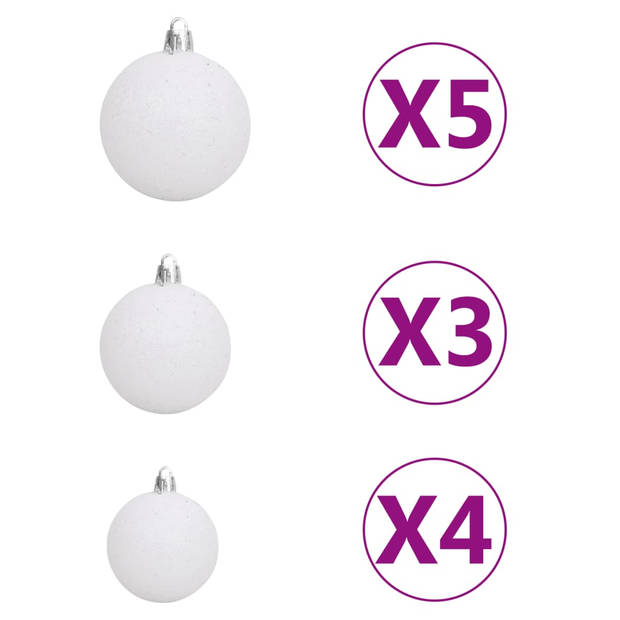 vidaXL Kunstkerstboom Nordmann met LED's en kerstballen 120 cm groen