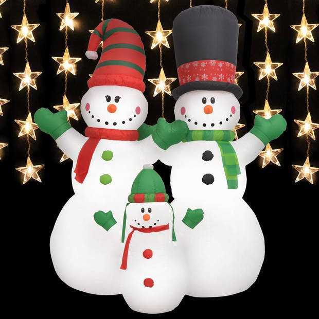 vidaXL Kerstsneeuwpoppen Santa Family opblaasbaar LED IP44 240 cm