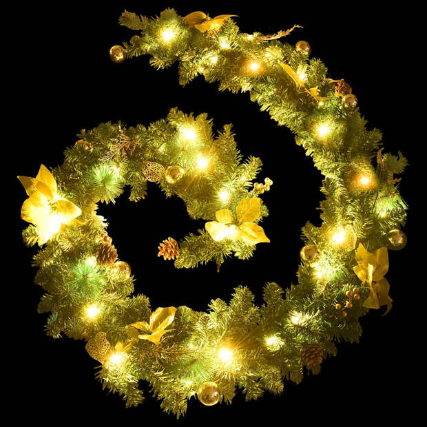 vidaXL Kerstslinger met LED-lampjes 2,7 m PVC groen