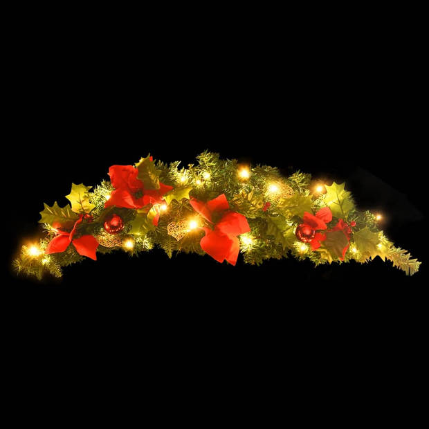 vidaXL Kerstboog met LED-lampjes 90 cm PVC groen