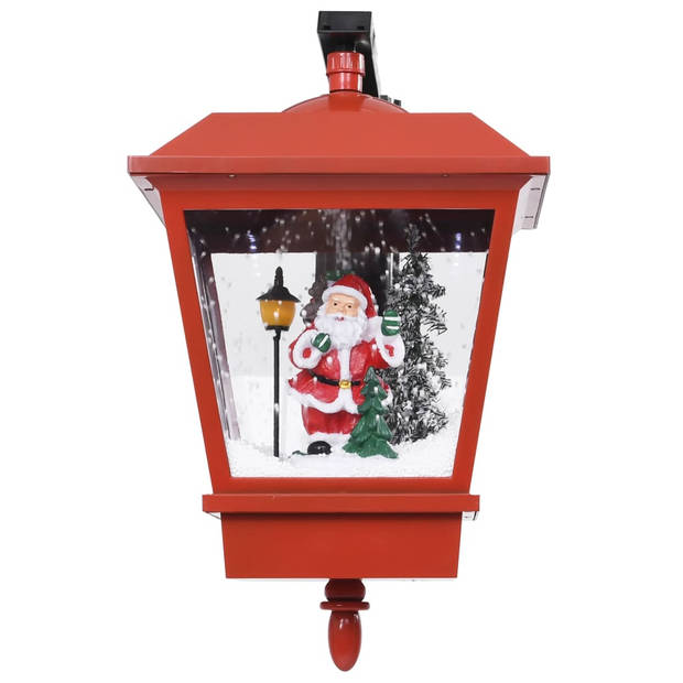 The Living Store Straatlantaarn Sneeuwontwerp - Kerstversiering - 40 x 27 x 45 cm - Met LED-lampjes en Kunstsneeuw -