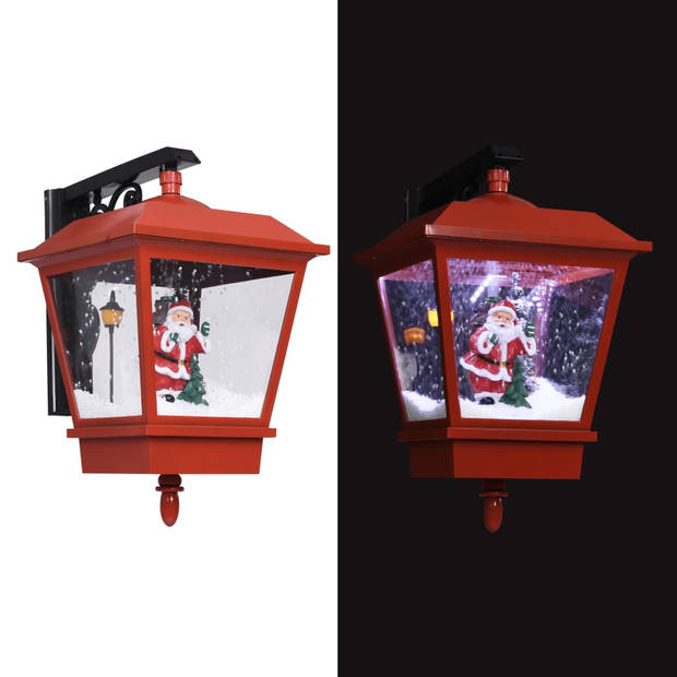 vidaXL Kerstwandlamp met LED-lampjes en kerstman 40x27x45 cm rood