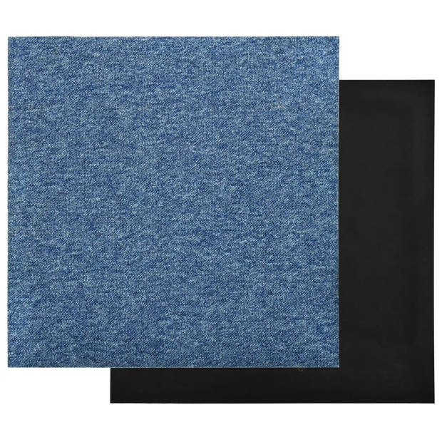 vidaXL Tapijttegels 20 st 5 m² 50x50 cm blauw