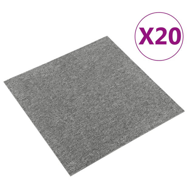 vidaXL Tapijttegels 20 st 5 m?? 50x50 cm grijs