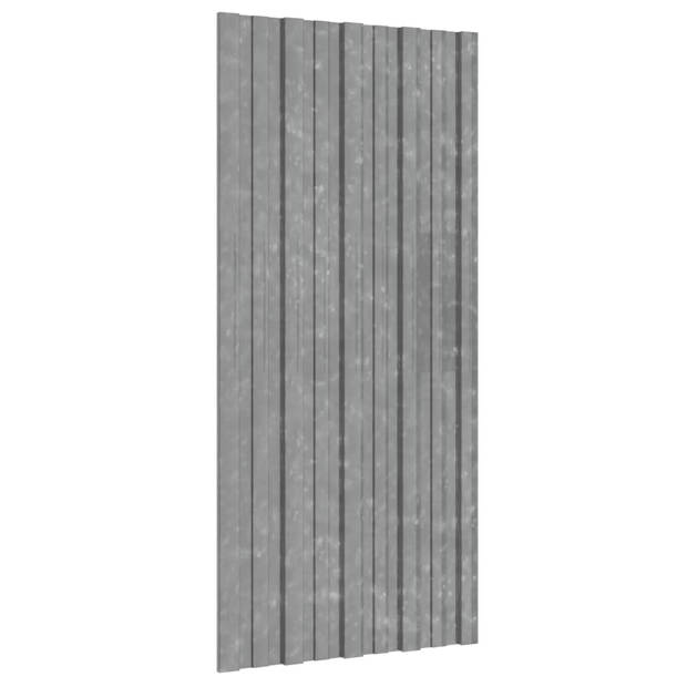 vidaXL Dakpanelen 12 st 100x45 cm gegalvaniseerd staal zilverkleurig