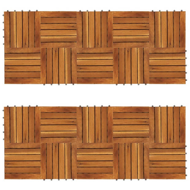 Terrastegels verticaal patroon 30 x 30 cm Acacia set van 20