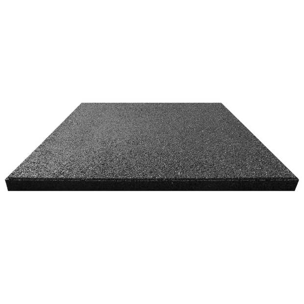 vidaXL Valtegels 12 st 50x50x3 cm rubber zwart