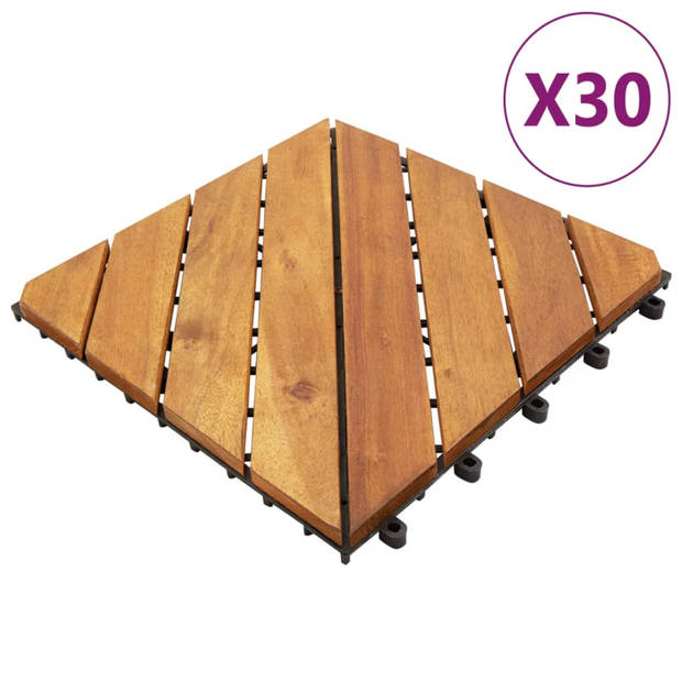 vidaXL Terrastegels 30 st 30x30 cm massief acaciahout bruin