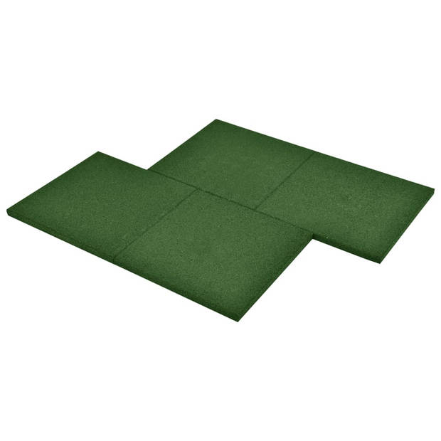 vidaXL Valtegels 6 st 50x50x3 cm rubber groen