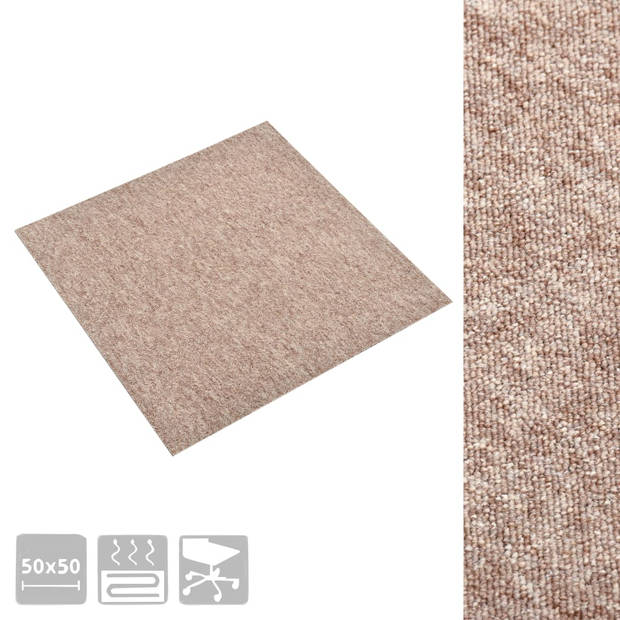 vidaXL Tapijttegels 20 st 5 m?? 50x50 cm beige