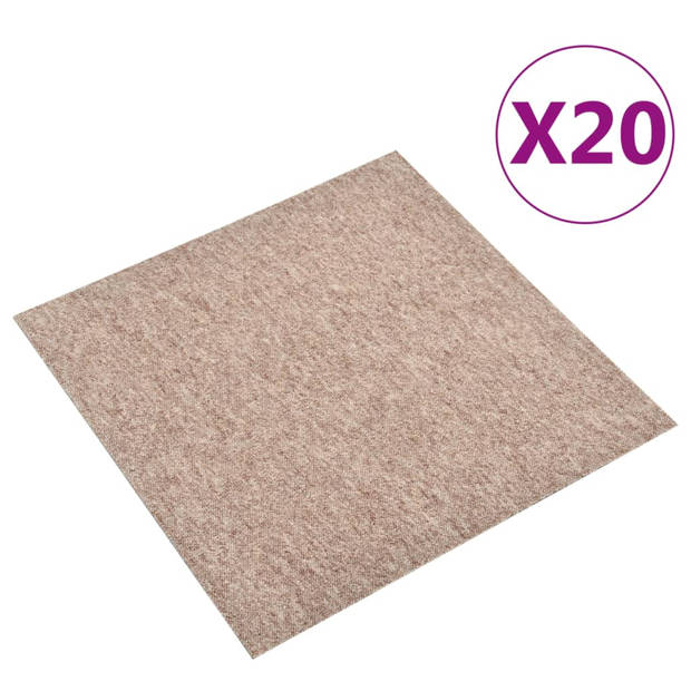 vidaXL Tapijttegels 20 st 5 m?? 50x50 cm beige