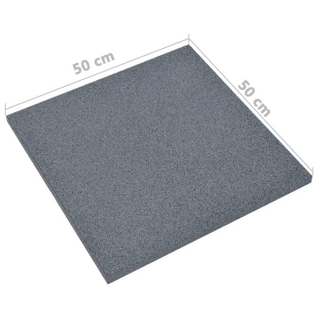 vidaXL Valtegels 6 st 50x50x3 cm rubber grijs