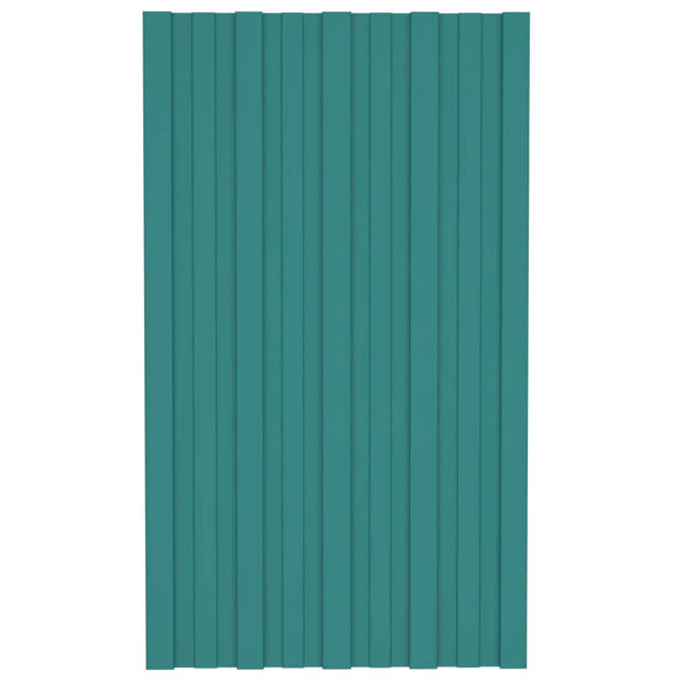 vidaXL Dakpanelen 36 st 80x45 cm gegalvaniseerd staal groen