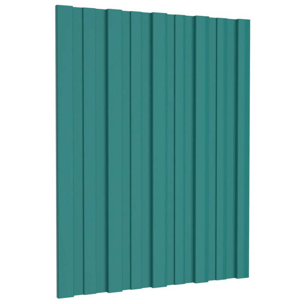 vidaXL Dakpanelen 12 st 60x45 cm gegalvaniseerd staal groen