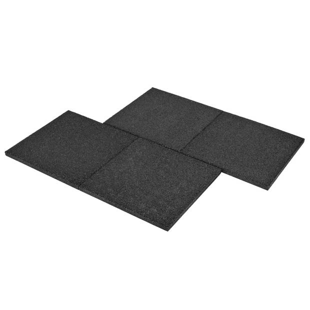 vidaXL Valtegels 12 st 50x50x3 cm rubber zwart