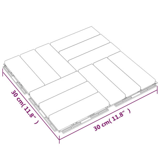 vidaXL Terrastegels 30 st 30x30 cm massief teakhout