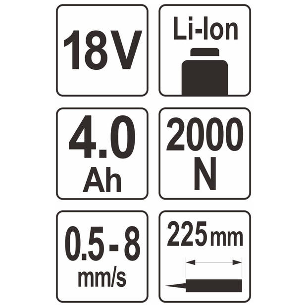 YATO Kitspuit met 4,0 Ah Li-ion-accu 18 V