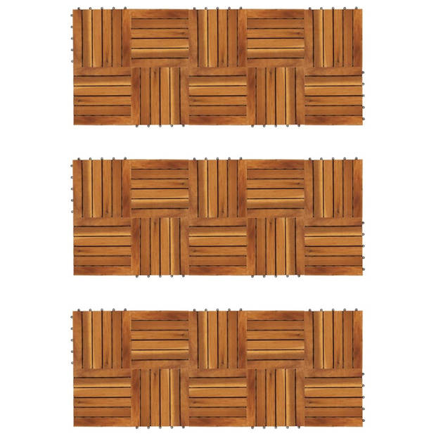 Terrastegels verticaal patroon 30 x 30 cm Acacia set van 30