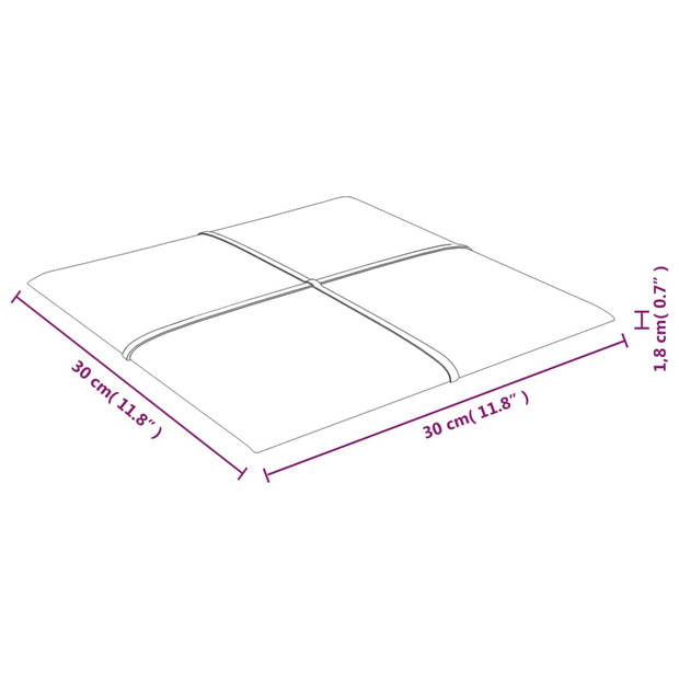 vidaXL Wandpanelen 12 st 1,08 m² 30x30 cm fluweel donkergrijs