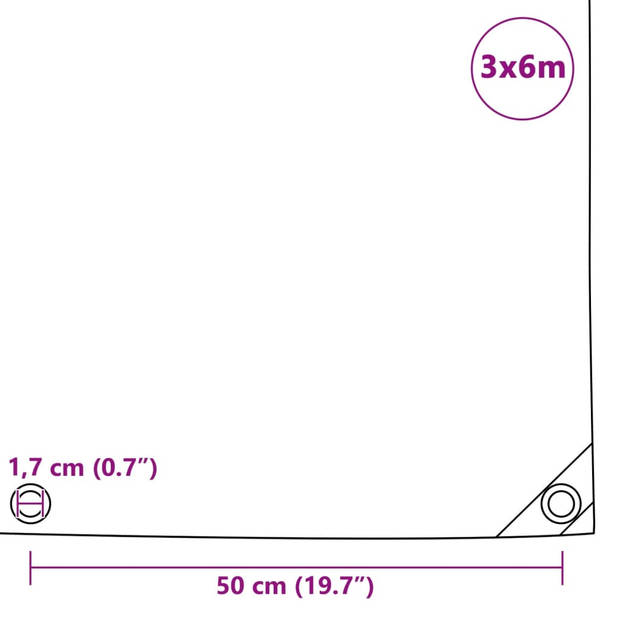 vidaXL Dekzeil 650 g/m² 3x6 m groen