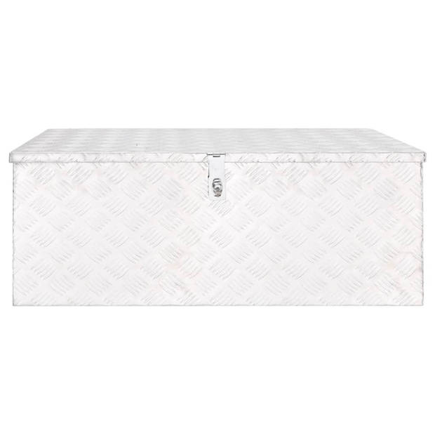 vidaXL Opbergbox 100x55x37 cm aluminium zilverkleurig