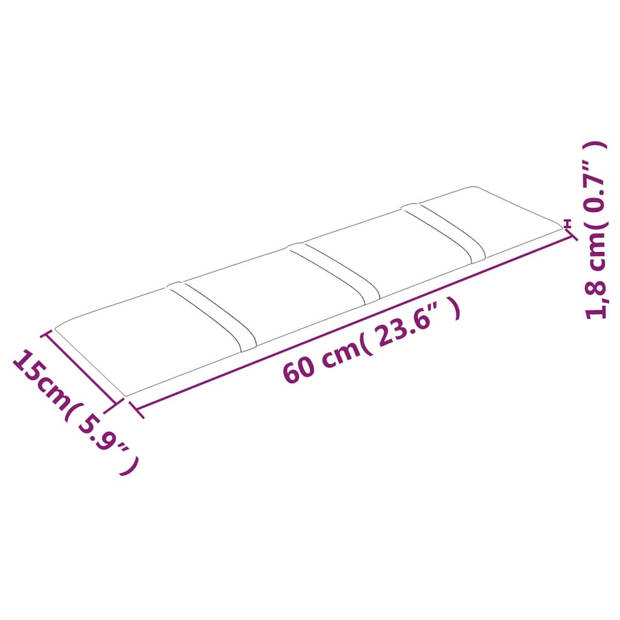 vidaXL Wandpanelen 12 st 1,08 m² 60x15 cm fluweel geel