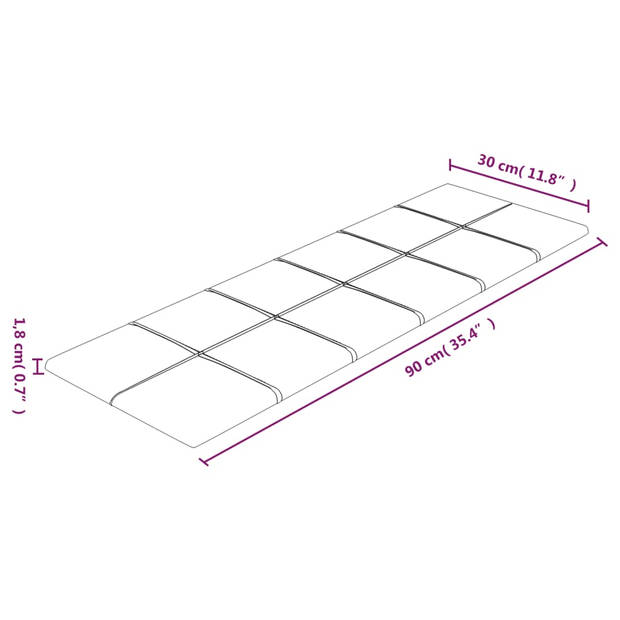 vidaXL Wandpanelen 12 st 3,24 m² 90x30 cm fluweel geel