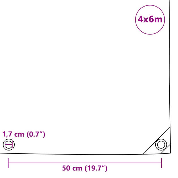 vidaXL Dekzeil 650 g/m² 4x6 m groen