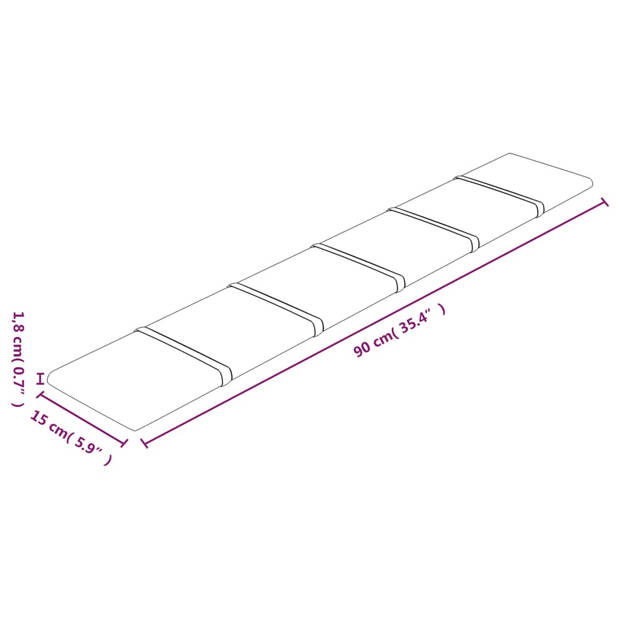 vidaXL Wandpanelen 12 st 1,62 m² 90x15 cm fluweel donkergrijs