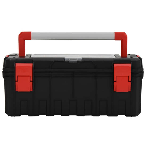 vidaXL Gereedschapskist 65x28x31,5 cm zwart en rood