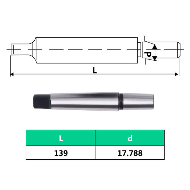 vidaXL Snelspanboorkop MT3-B18 met 16 mm klembereik