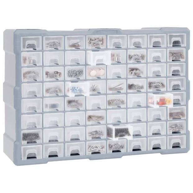 vidaXL Organiser met 64 lades 52x16x37,5 cm