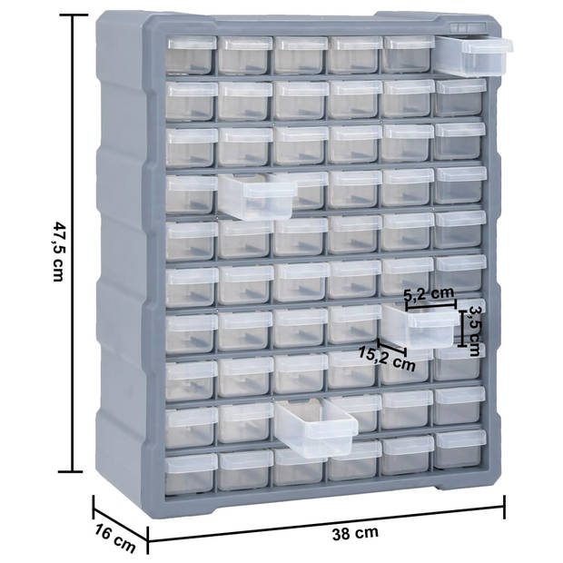 vidaXL Organiser met 60 lades 38x16x47,5 cm