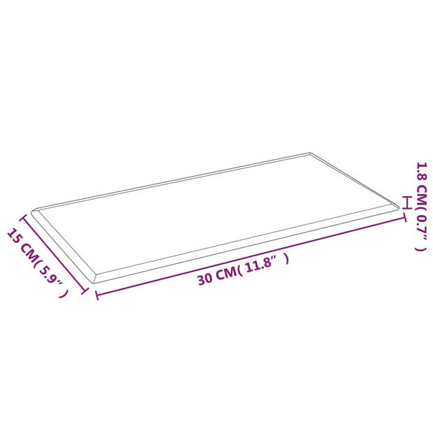 vidaXL Wandpanelen 12 st 0,54 m² 30x15 cm kunstleer cappuccinokleurig