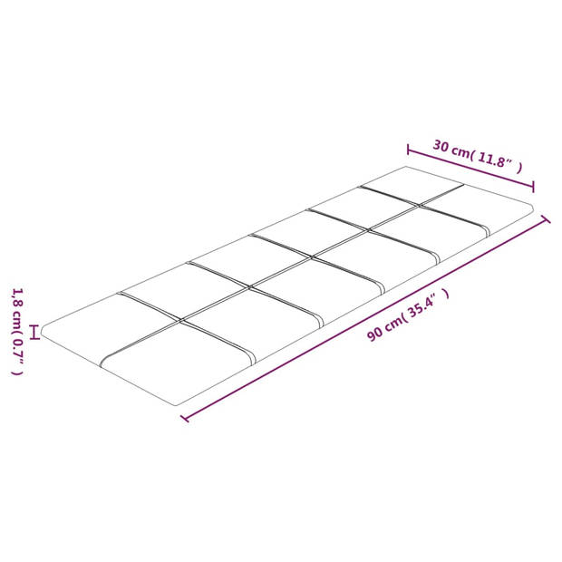 vidaXL Wandpanelen 12 st 3,24 m² 90x30 cm stof lichtgeel