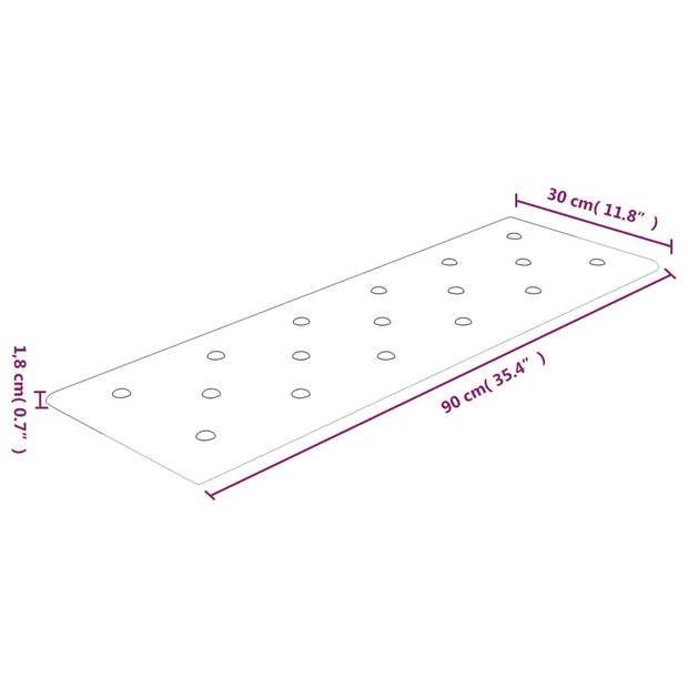 vidaXL Wandpanelen 12 st 3,24 m² 90x30 cm kunstleer zwart