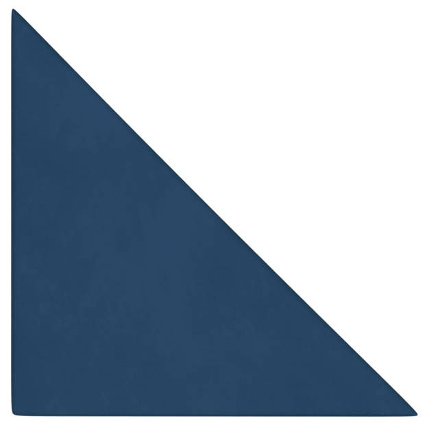vidaXL Wandpanelen 12 st 0,54 m² 30x30 cm fluweel blauw
